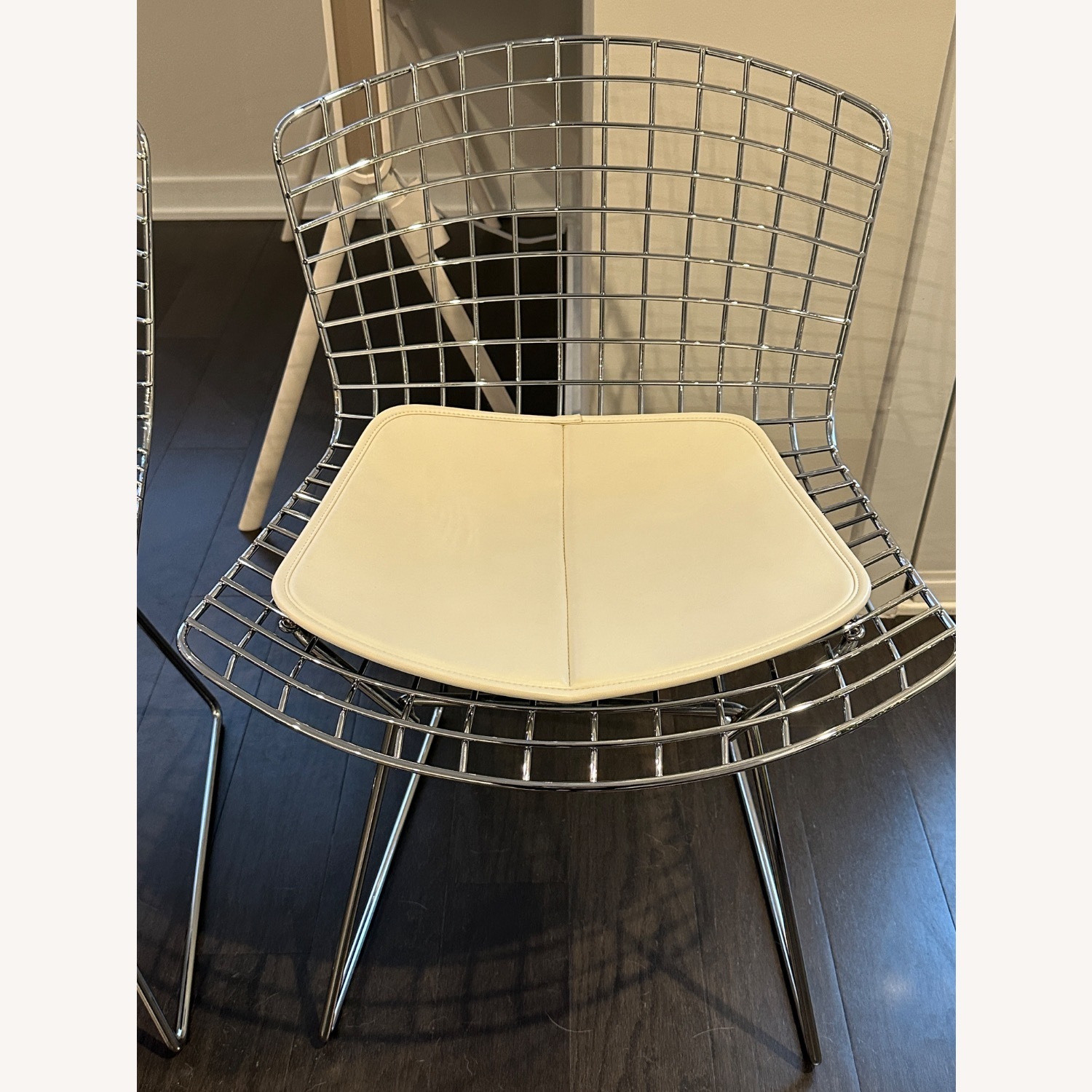 Knoll Bertoia White Metal Dining Chairs - image-1
