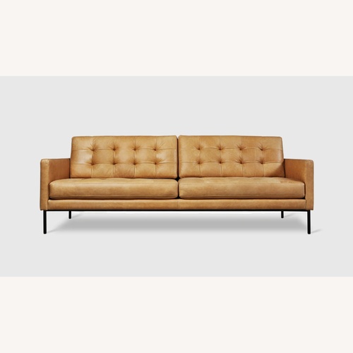 Used Gus Modern Light Brown Leather 2 Seater Sofa for sale on AptDeco