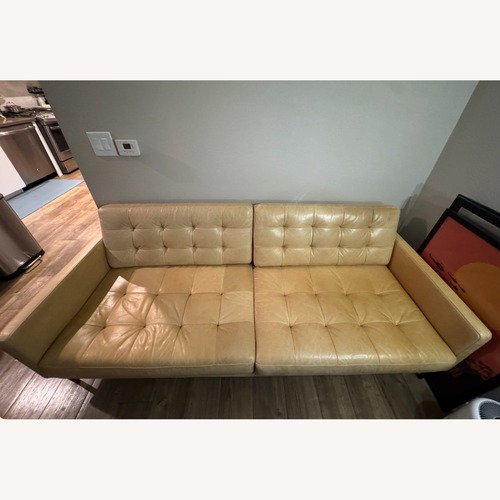 Used Gus Modern Light Brown Leather 2 Seater Sofa for sale on AptDeco