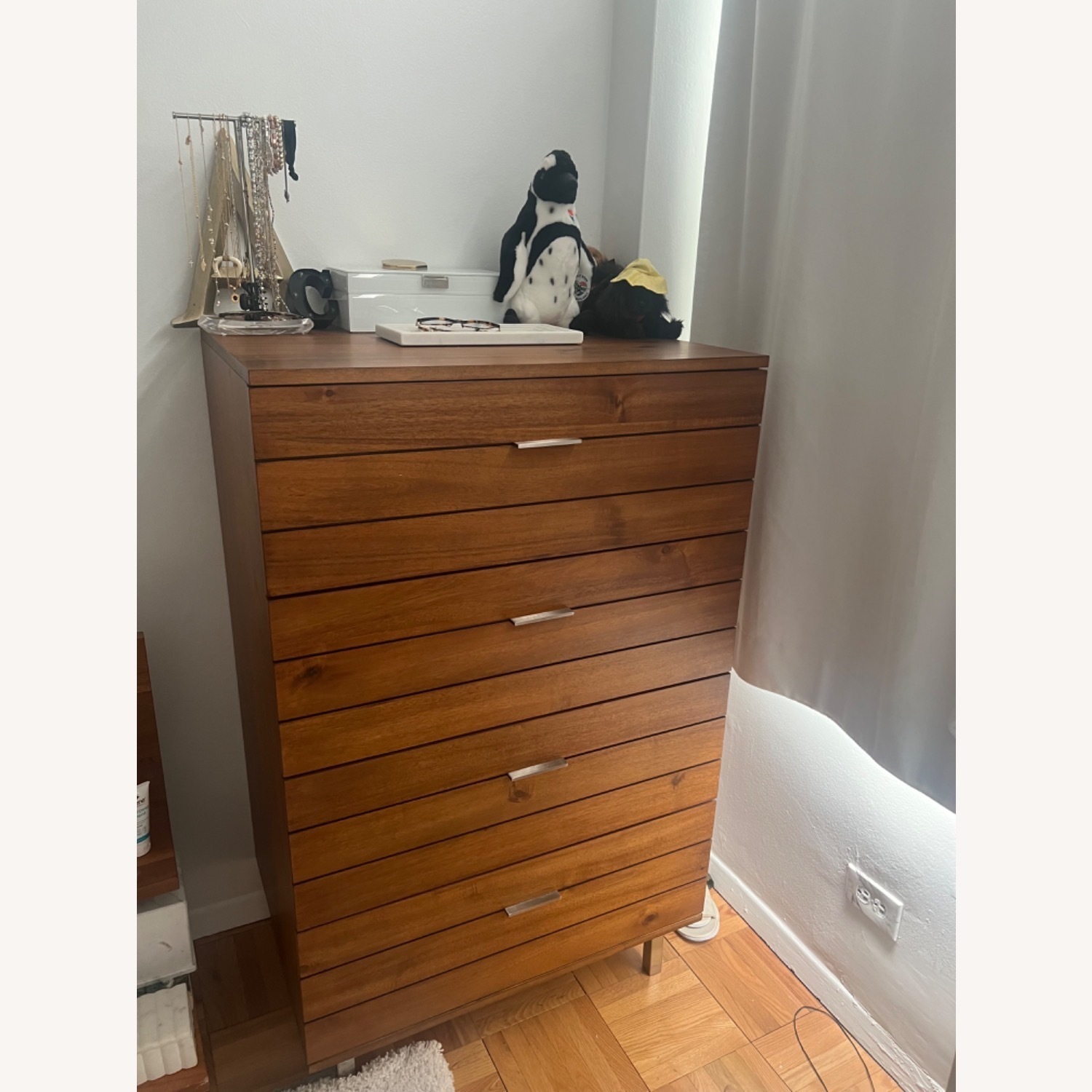 CB2 Linear Tall 4-Drawer Wood Dresser - image-1