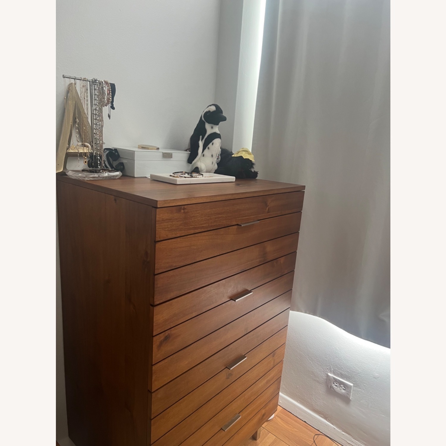 CB2 Linear Tall 4-Drawer Wood Dresser - image-2