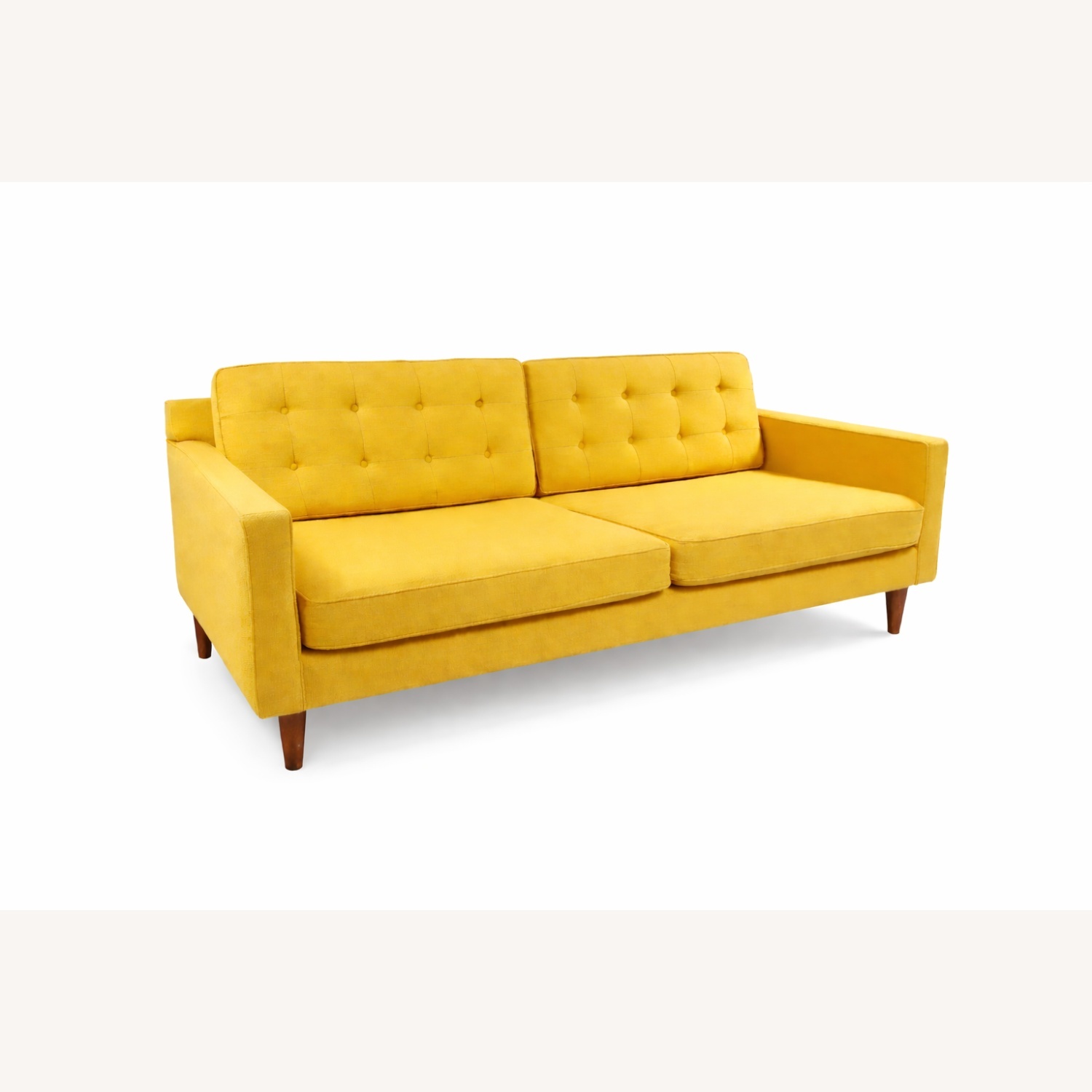 West Elm Drake Yellow Fabric 3+ Seater Sofa - image-0
