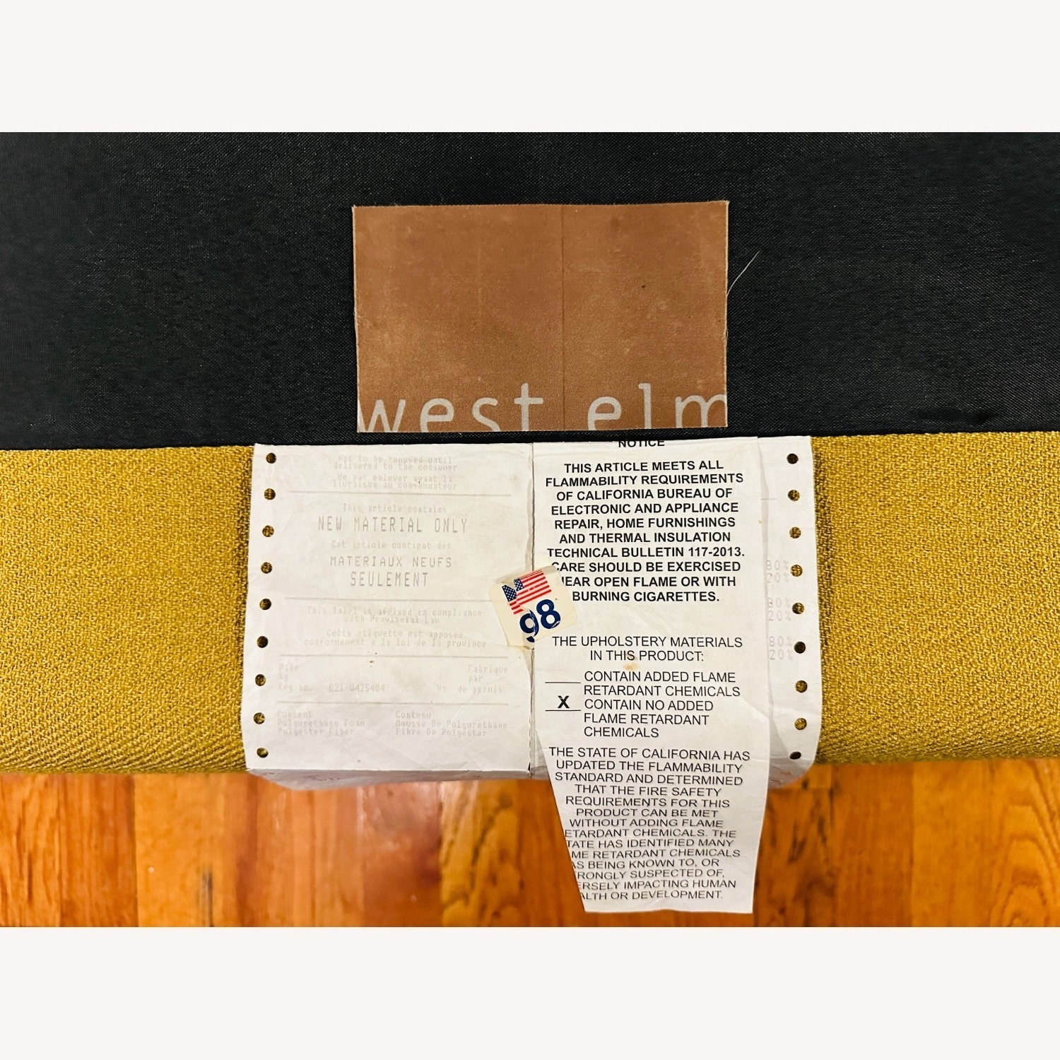 West Elm Drake Yellow Fabric 3+ Seater Sofa - image-7