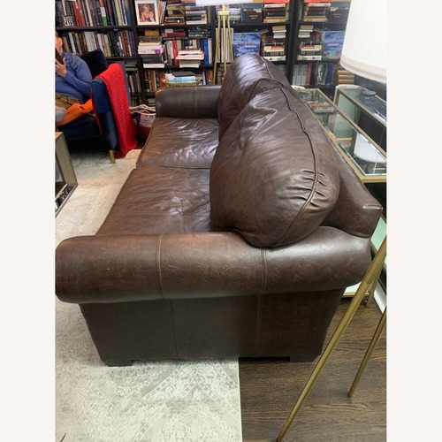 Used Arhaus Glenboro Cambridge Dark Brown Leather 3+ Seater Sofa for sale on AptDeco