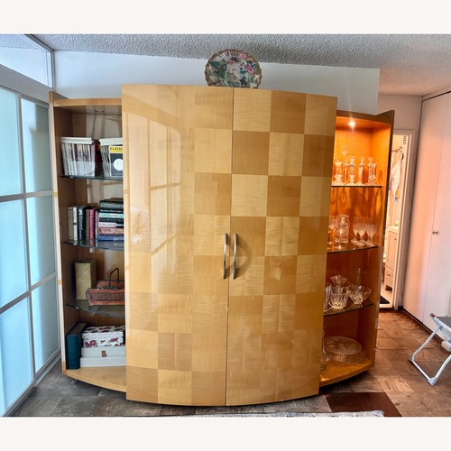 Used Italian Vintage Maple Wall Unit / TV Cabinet  for sale on AptDeco