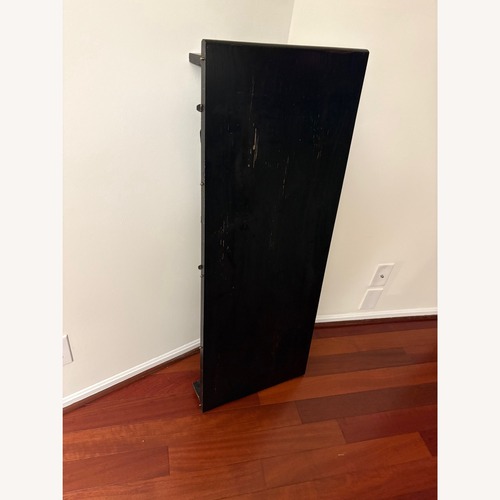 Used Crate & Barrel Dining Table with Leaf and Glass Cover for sale on AptDeco