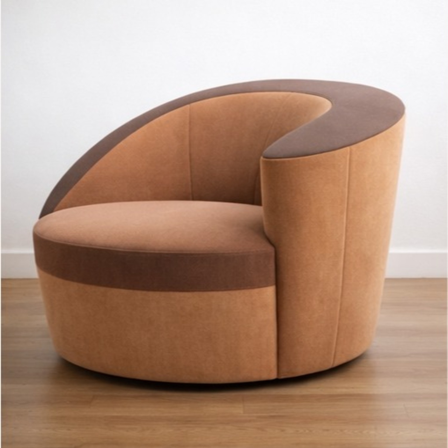 White Fabric Accent Chair - image-1