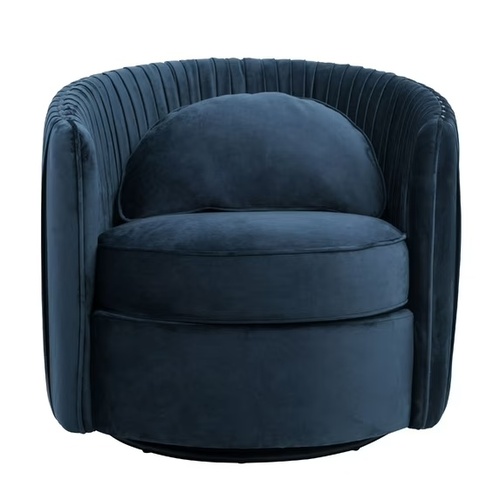 Used Pair of Pleated Velvet Swivel Accent Chairs for sale on AptDeco
