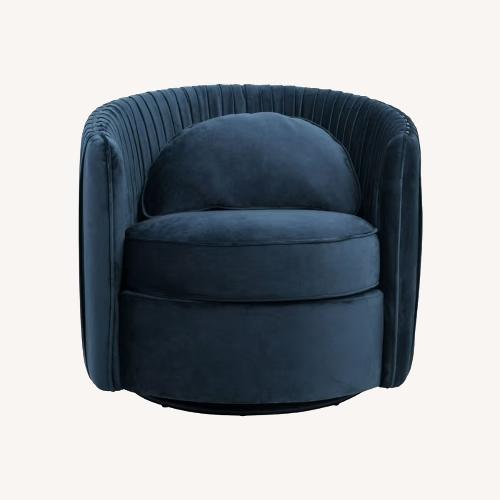Used Pair of Pleated Velvet Swivel Accent Chairs for sale on AptDeco