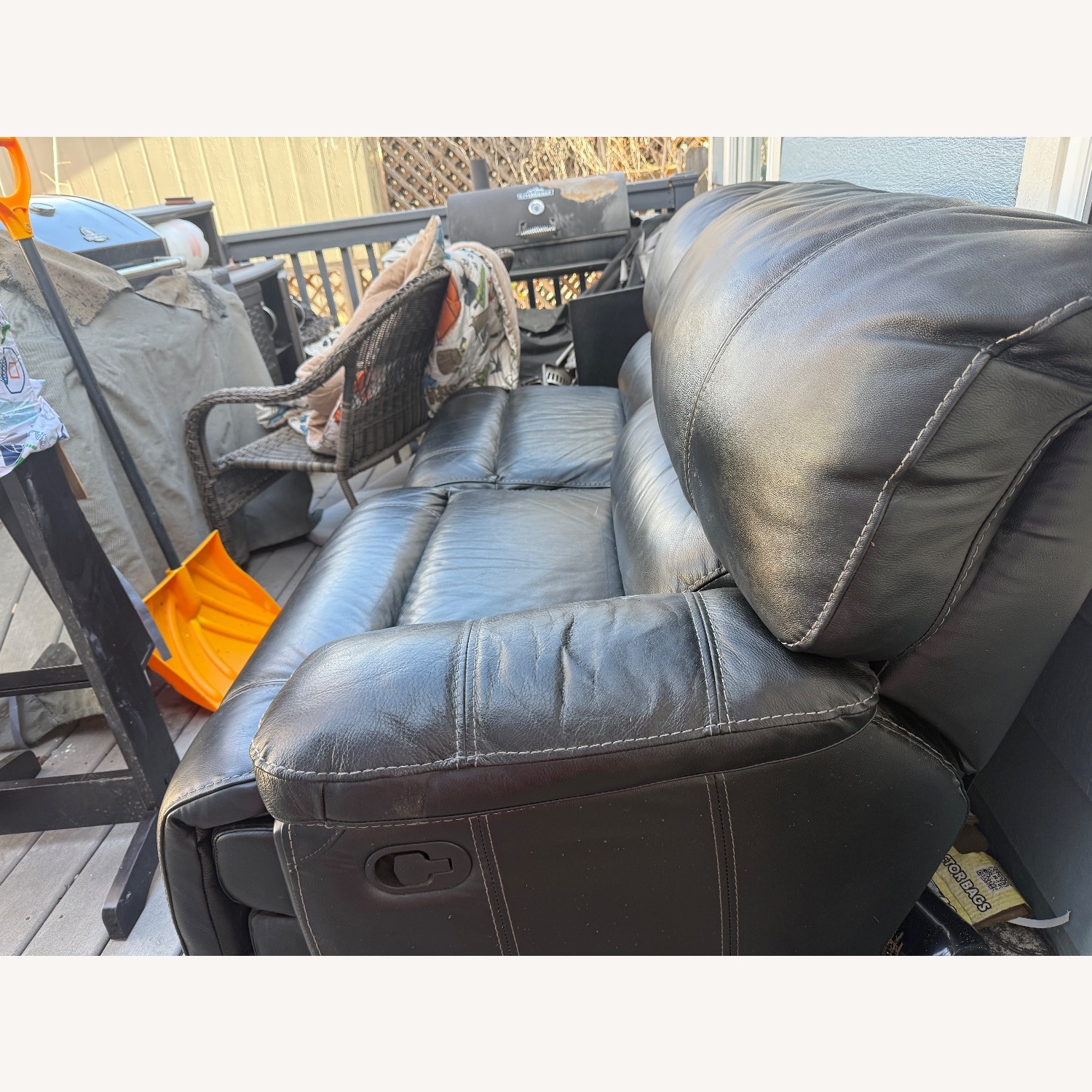 Black Fabric 2 Piece Sectional - image-4