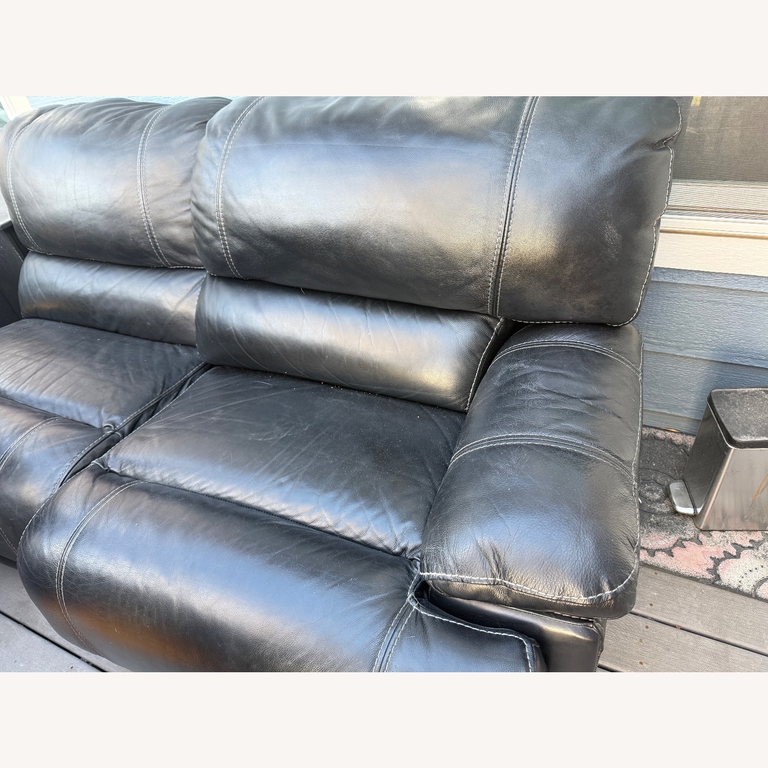 Black Fabric 2 Piece Sectional - image-1