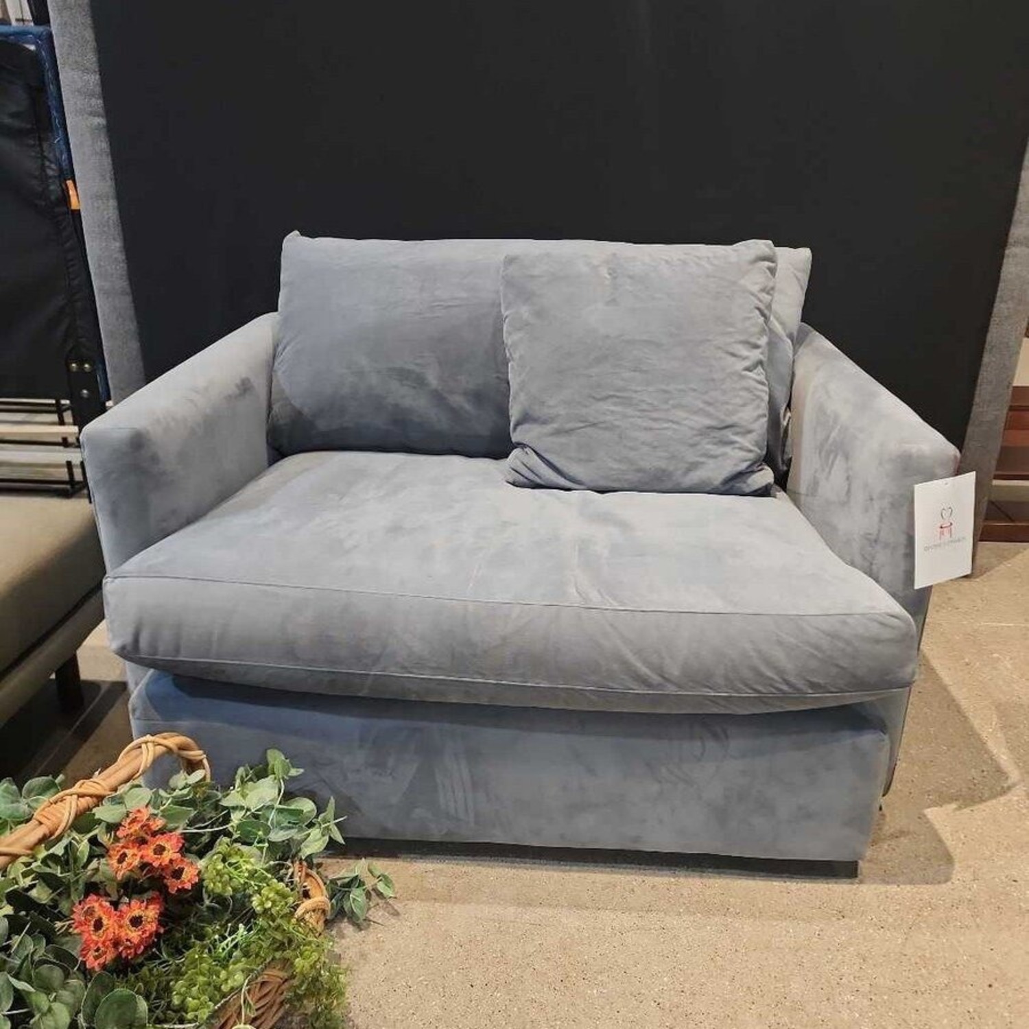 Crate & Barrel Velvet Chair & A Half - image-3