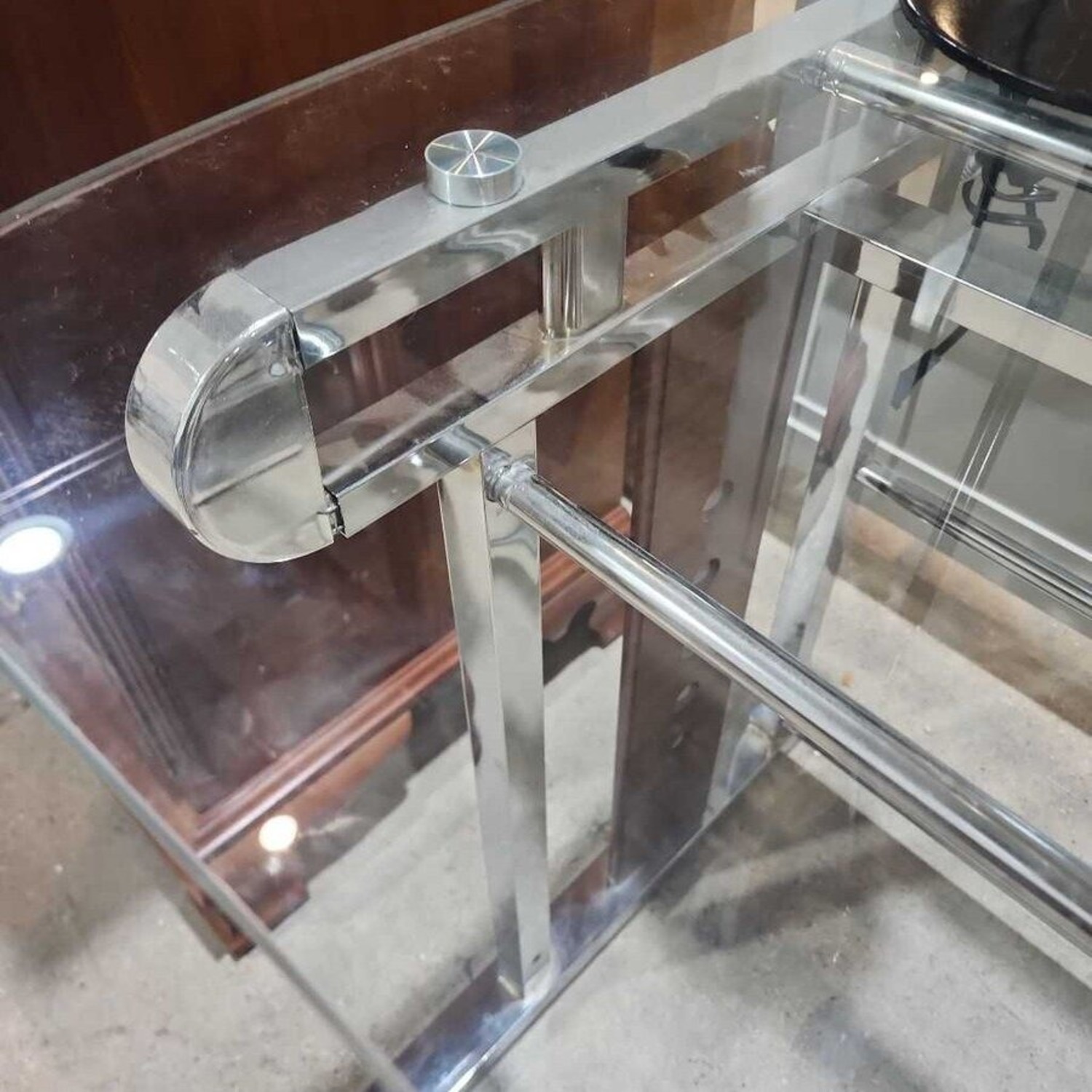 Tempered Glass Computer Desk w/ Pull-Out Tray - image-9