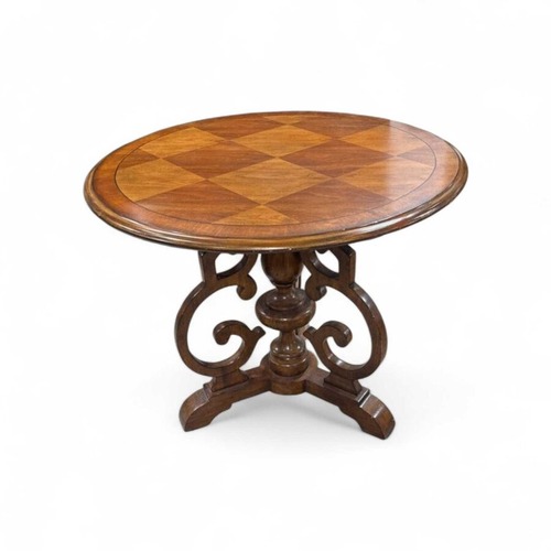 Used Round Solid Wood Parquet Foyer Table for sale on AptDeco