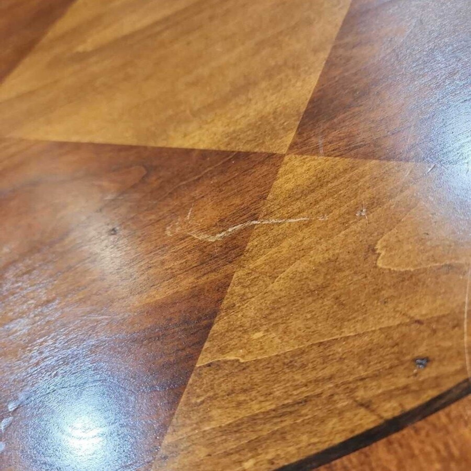 Round Solid Wood Parquet Foyer Table - image-6