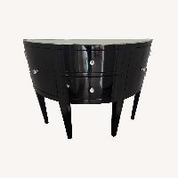 Black Lacquered Demilune Console