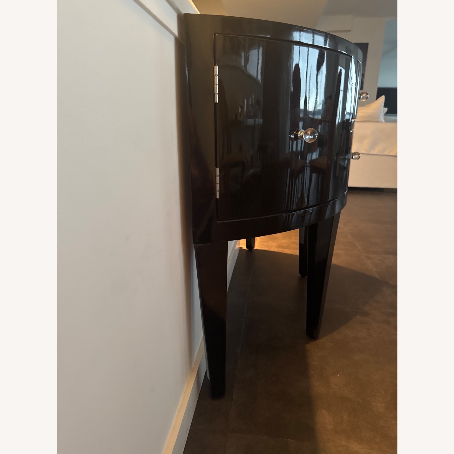 Black Lacquered Demilune Console - image-3