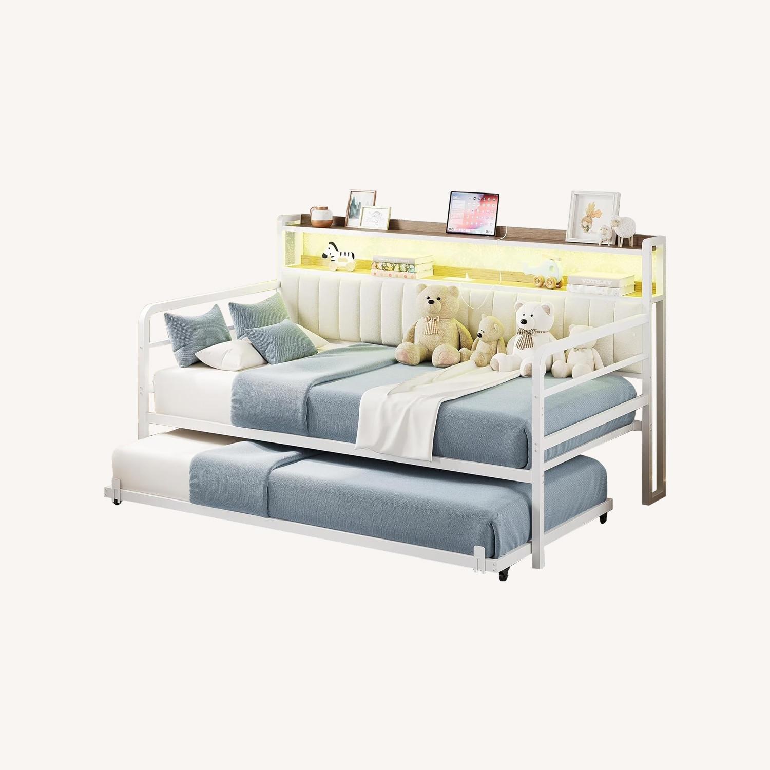 Daybed With Trundle and LED Lights - image-0