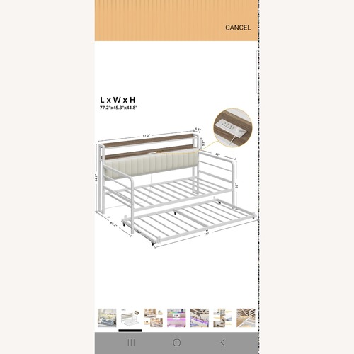 Used Daybed With Trundle and LED Lights for sale on AptDeco