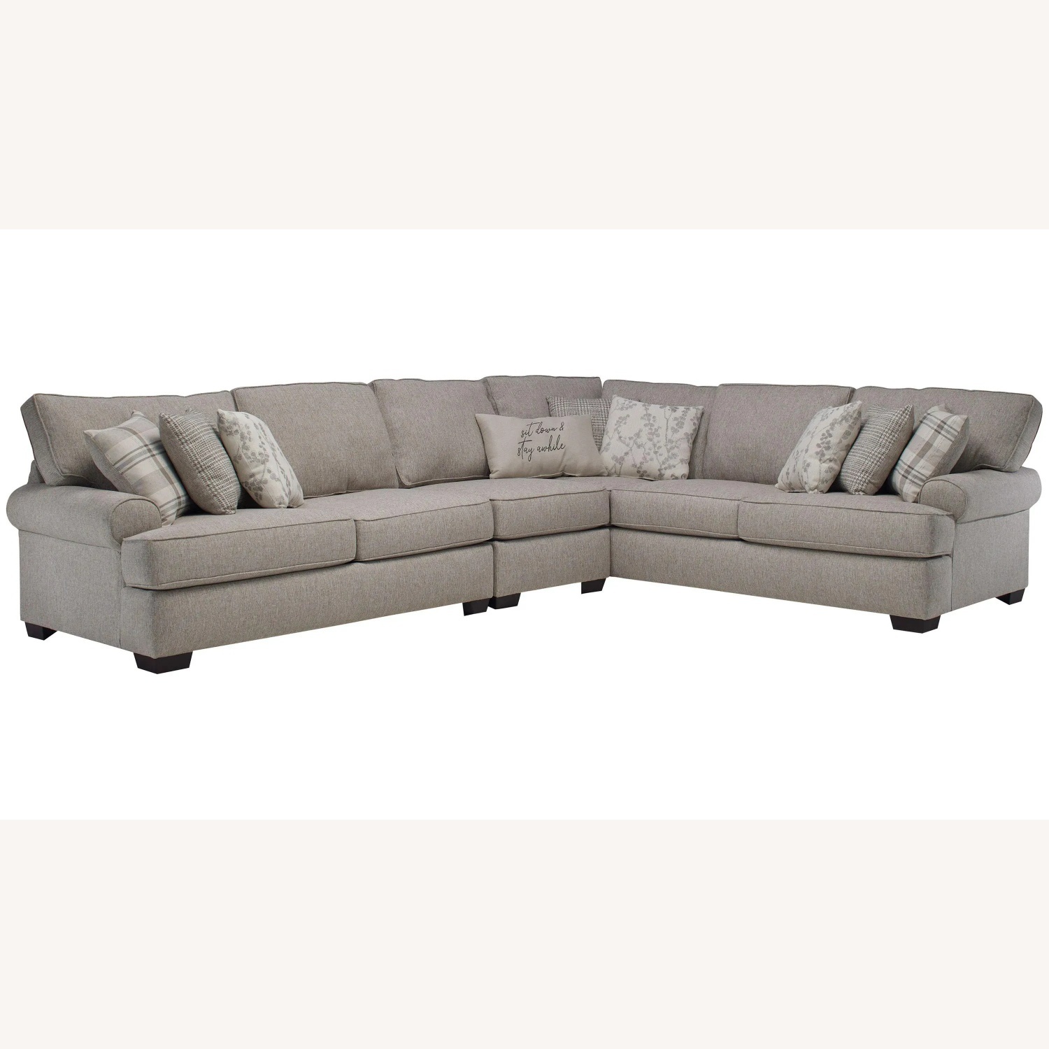Ashley Beige Fabric 3 Piece Sectional- Left Arm - image-4