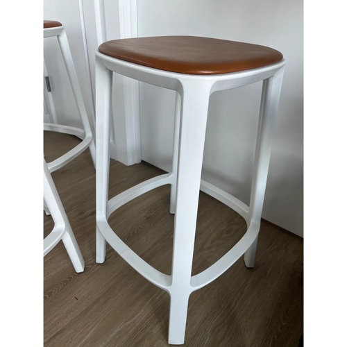 Used Cognac and White Counter Stools for sale on AptDeco