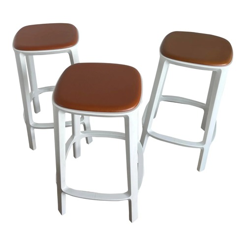 Used Cognac and White Counter Stools for sale on AptDeco