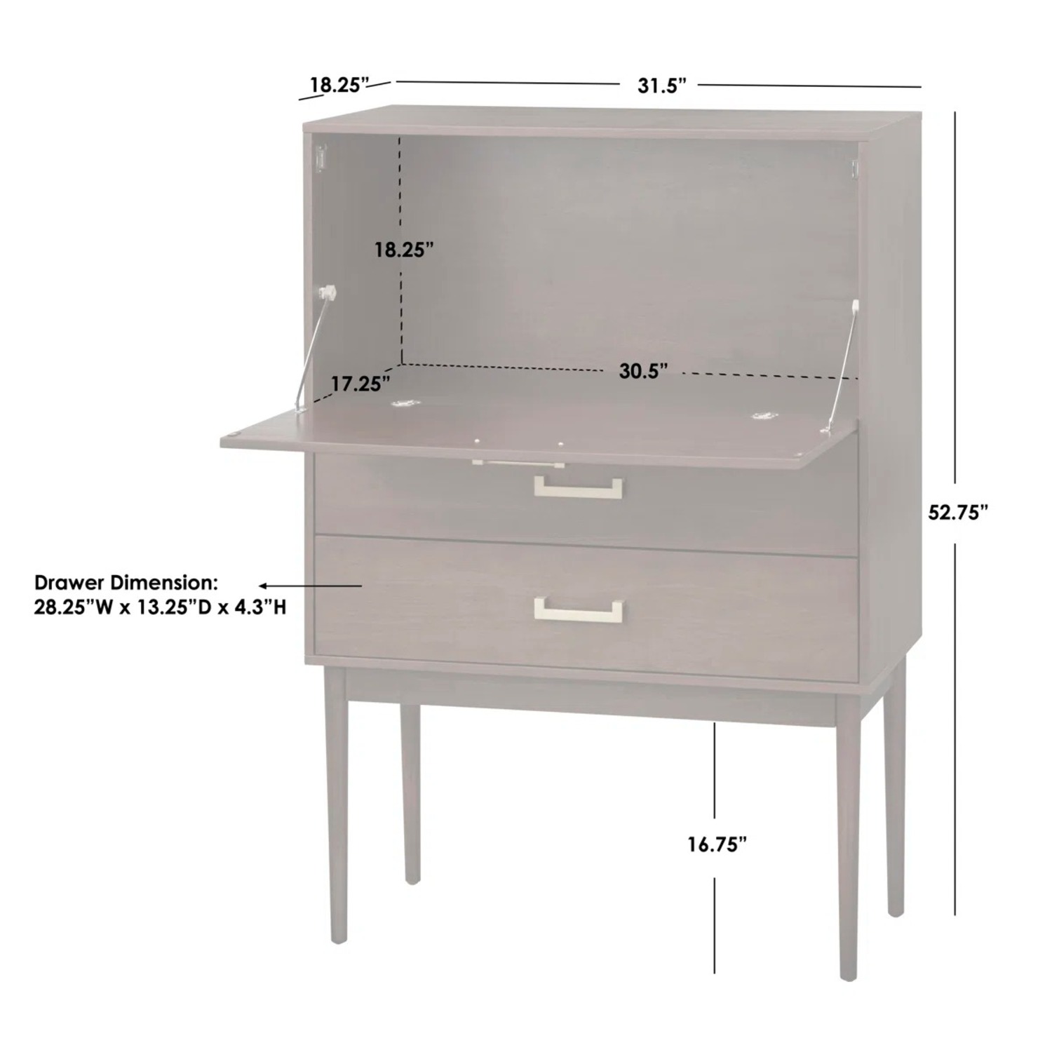 Solid Wood Bar Cabinet - image-4