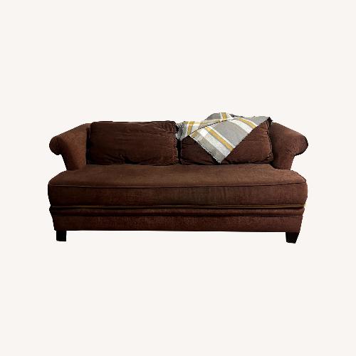 Used Dark Brown Fabric Loveseat for sale on AptDeco