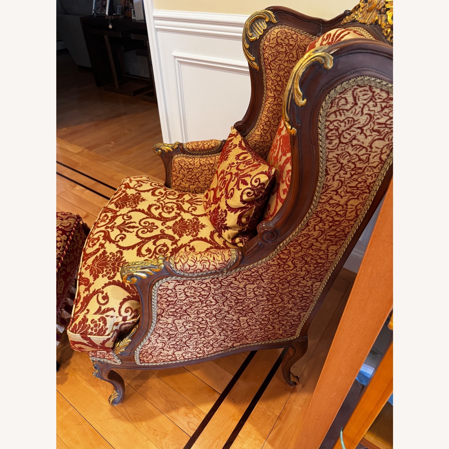 Red Fabric Armchair - image-3