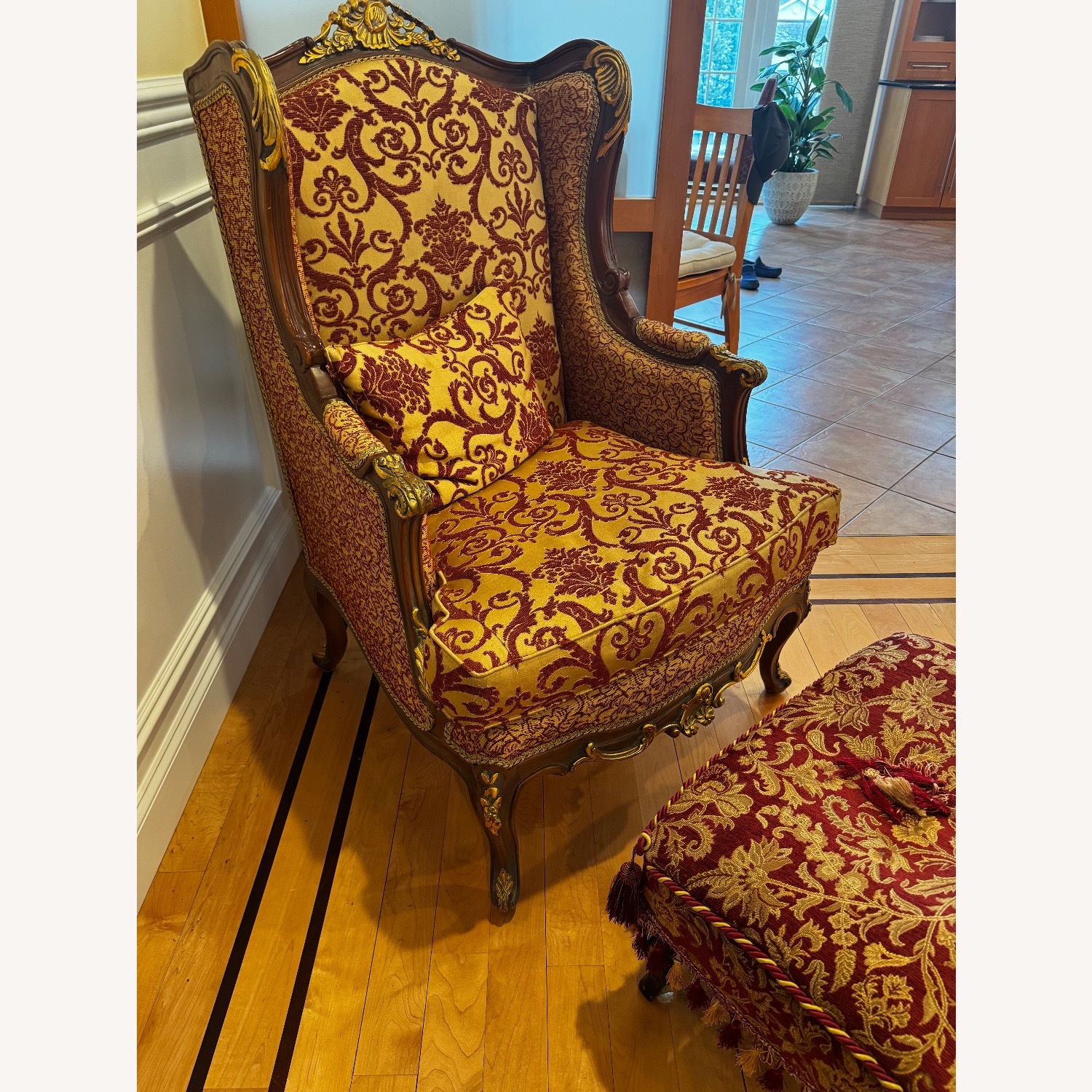 Red Fabric Armchair - image-6