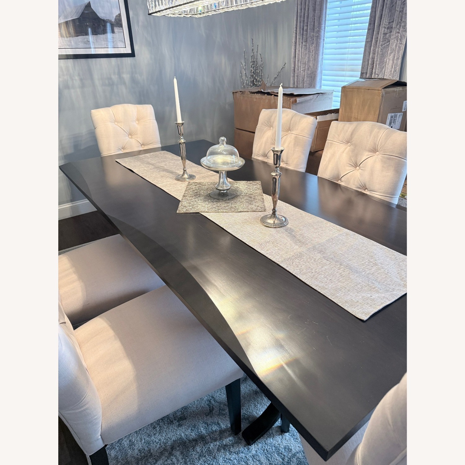 Arhaus Dark Brown Wood Dining Table - image-3