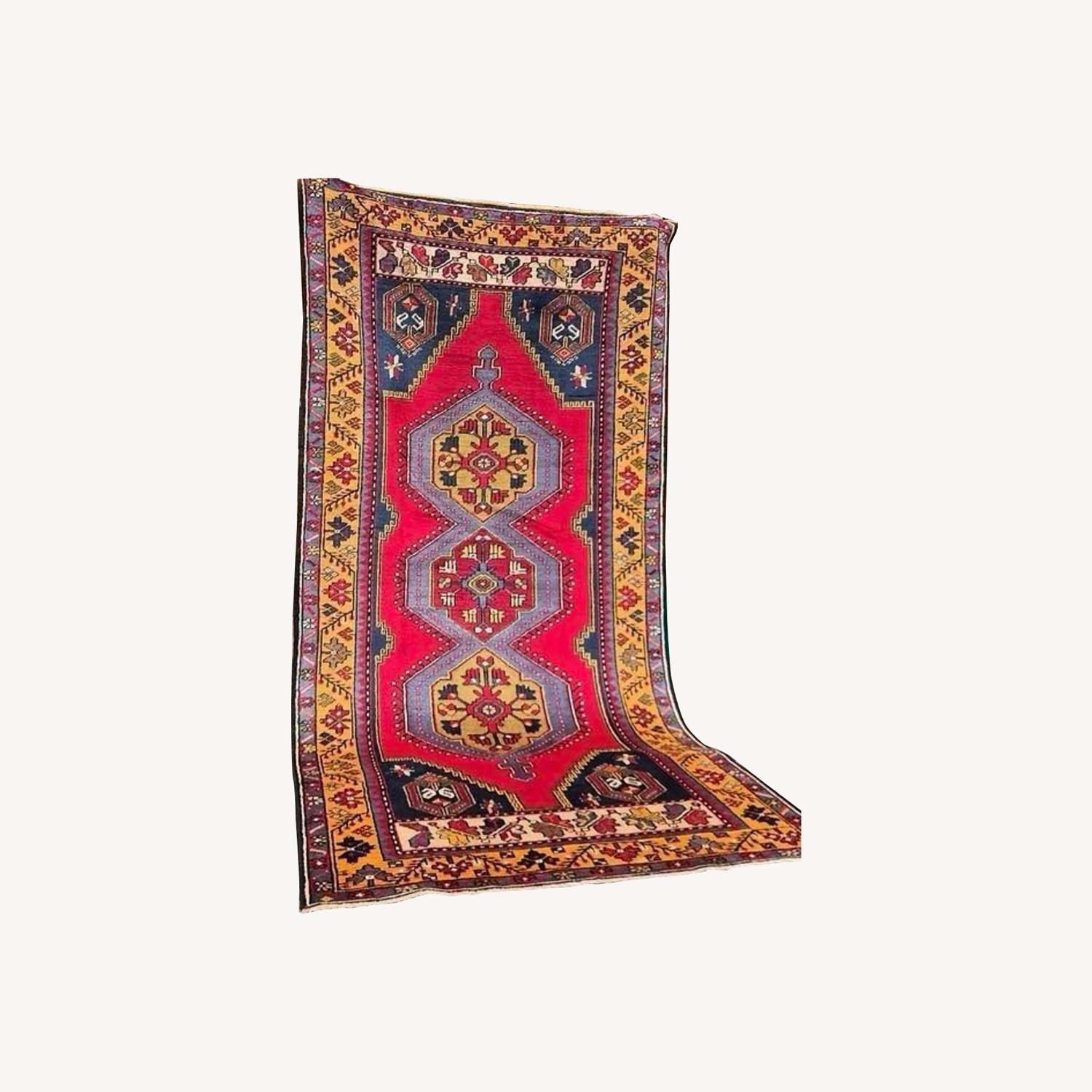 Vintage/Antique Turkish Red Oriental Runner Rug - image-0