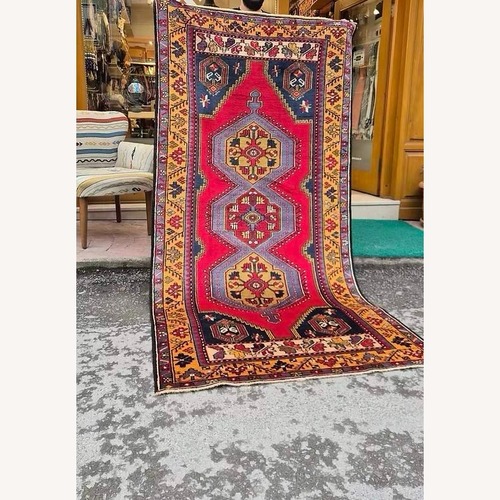 Used Vintage/Antique Turkish Red Oriental Runner Rug for sale on AptDeco