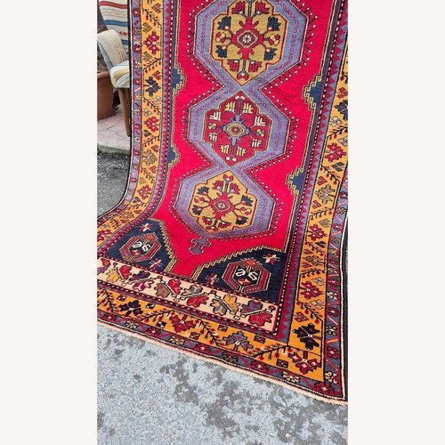 Used Vintage/Antique Turkish Red Oriental Runner Rug for sale on AptDeco