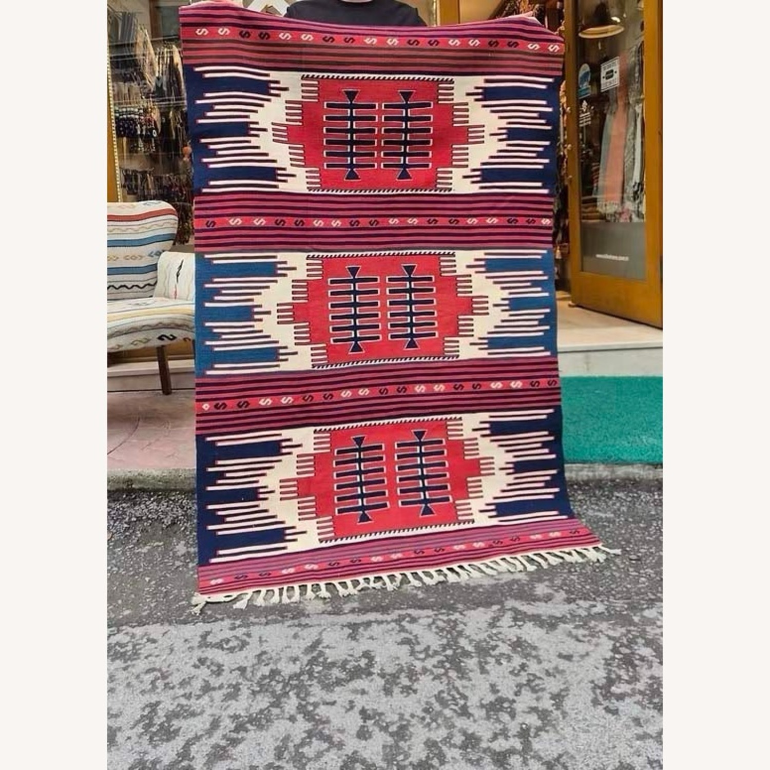 Southwestern Navajo Style Kilim Rug - image-1