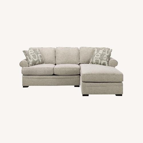 Used Raymour & Flanigan Grady Light Gray 2 Piece Sectional for sale on AptDeco