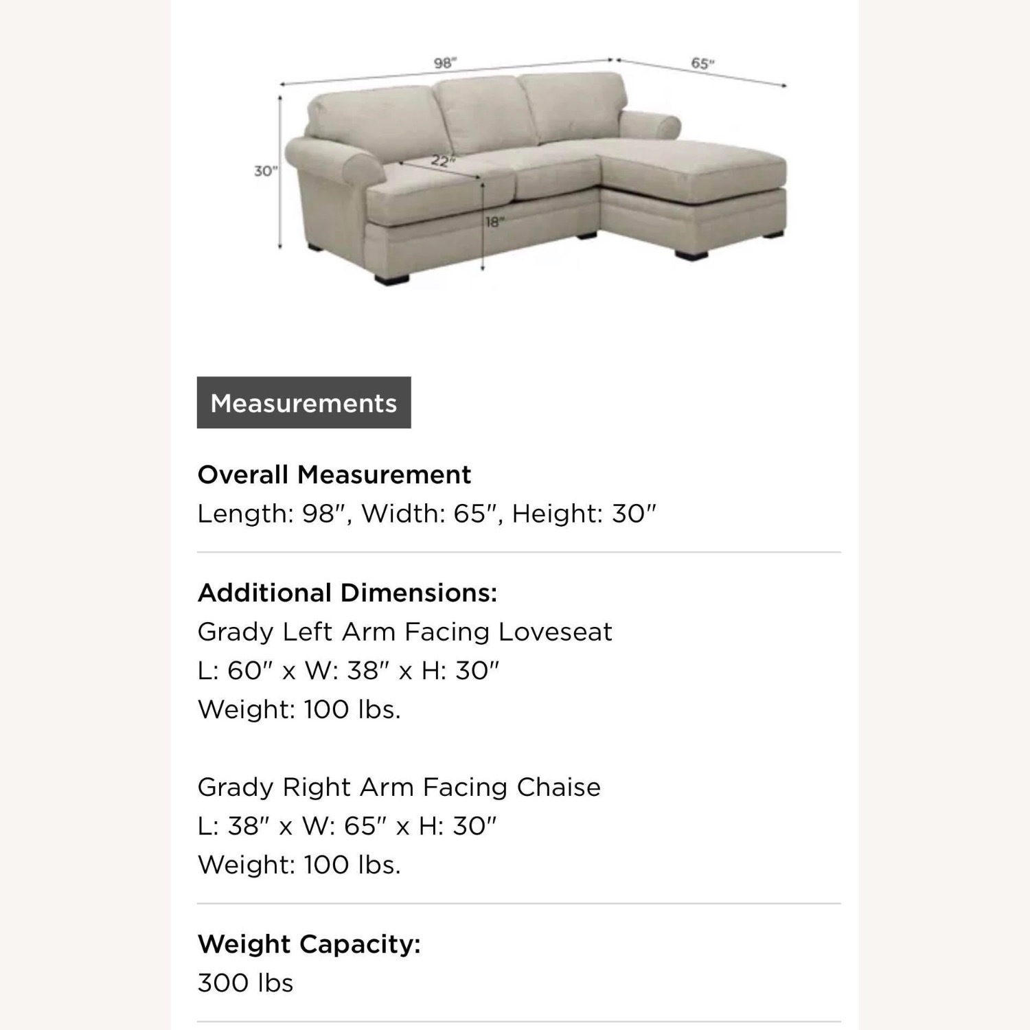 Raymour & Flanigan Grady Light Gray 2 Piece Sectional - image-8