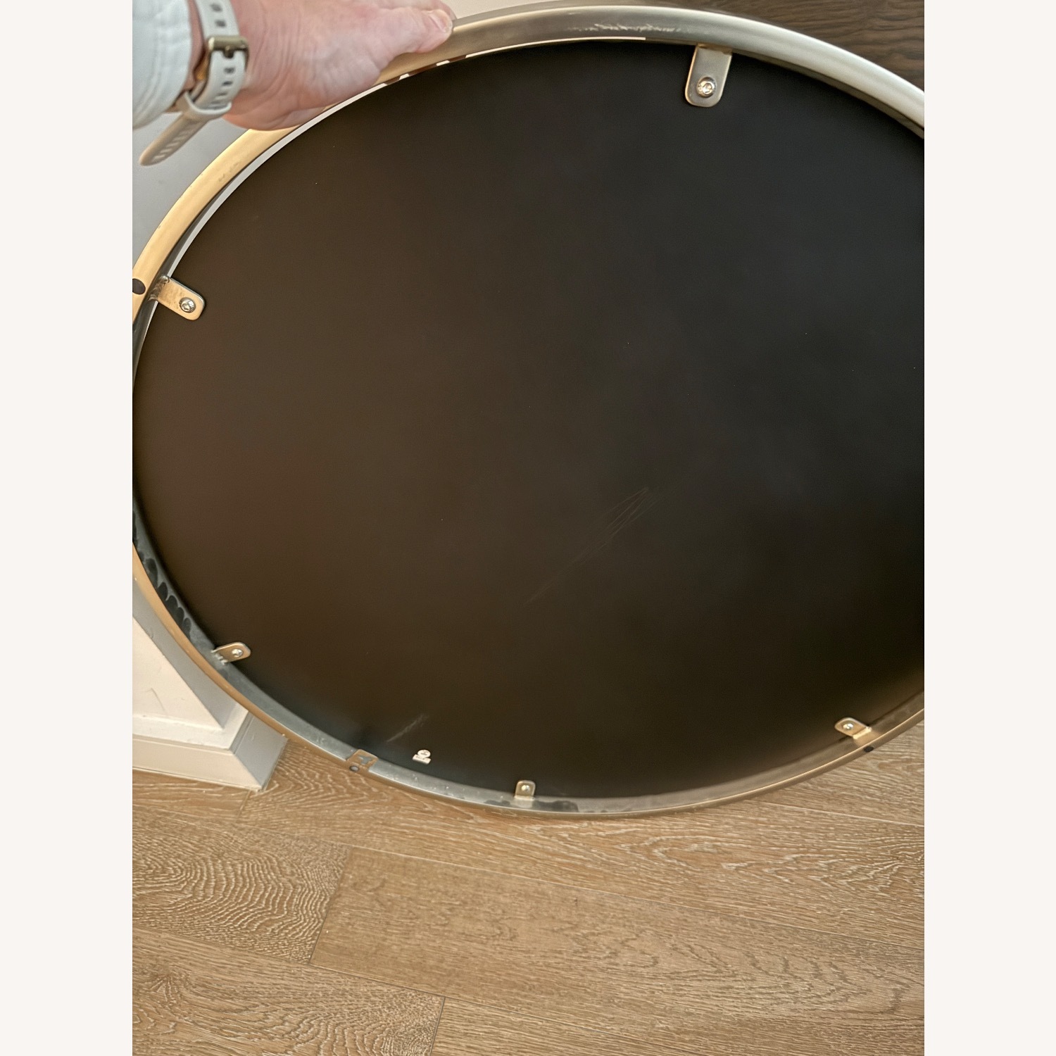 West Elm Metal Frame Round Wall Mirror - image-3