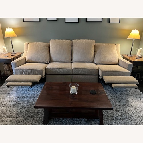 Used Bassett Light Brown Fabric 3+ Seater Sofa for sale on AptDeco