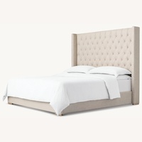 Restoration Hardware Adler Linen Diamond-Tufted Bed 