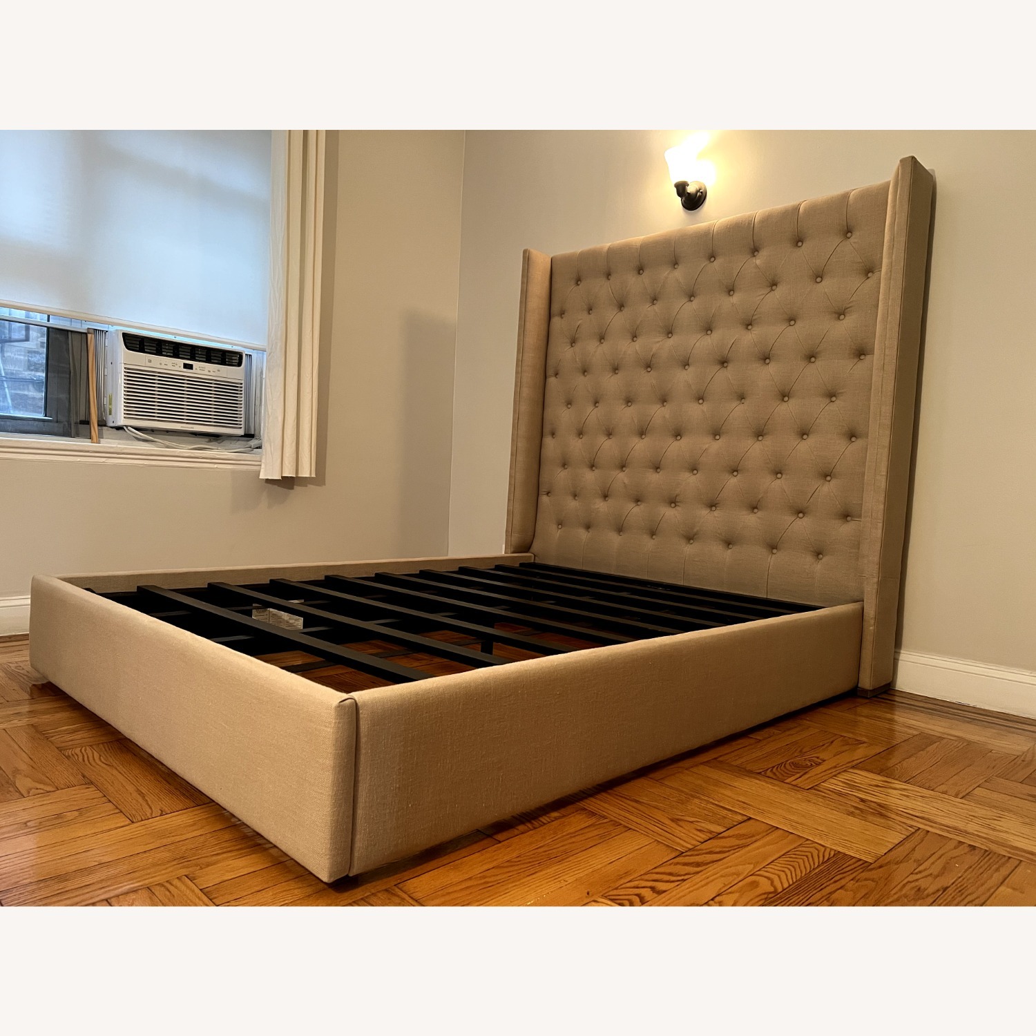 Restoration Hardware Adler Linen Diamond-Tufted Bed  - image-3