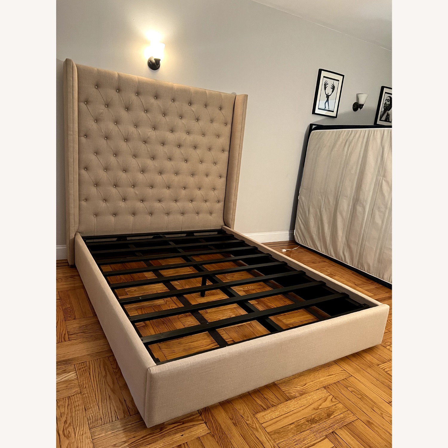 Restoration Hardware Adler Linen Diamond-Tufted Bed  - image-2