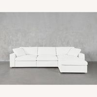 White Fabric 3+ Piece Sectional