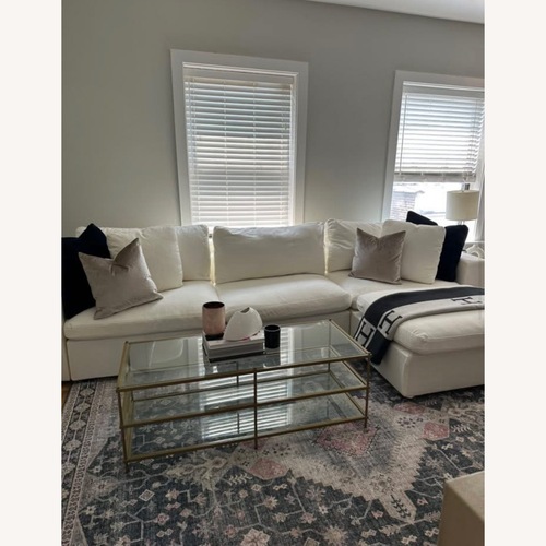 Used White Fabric 3+ Piece Sectional for sale on AptDeco