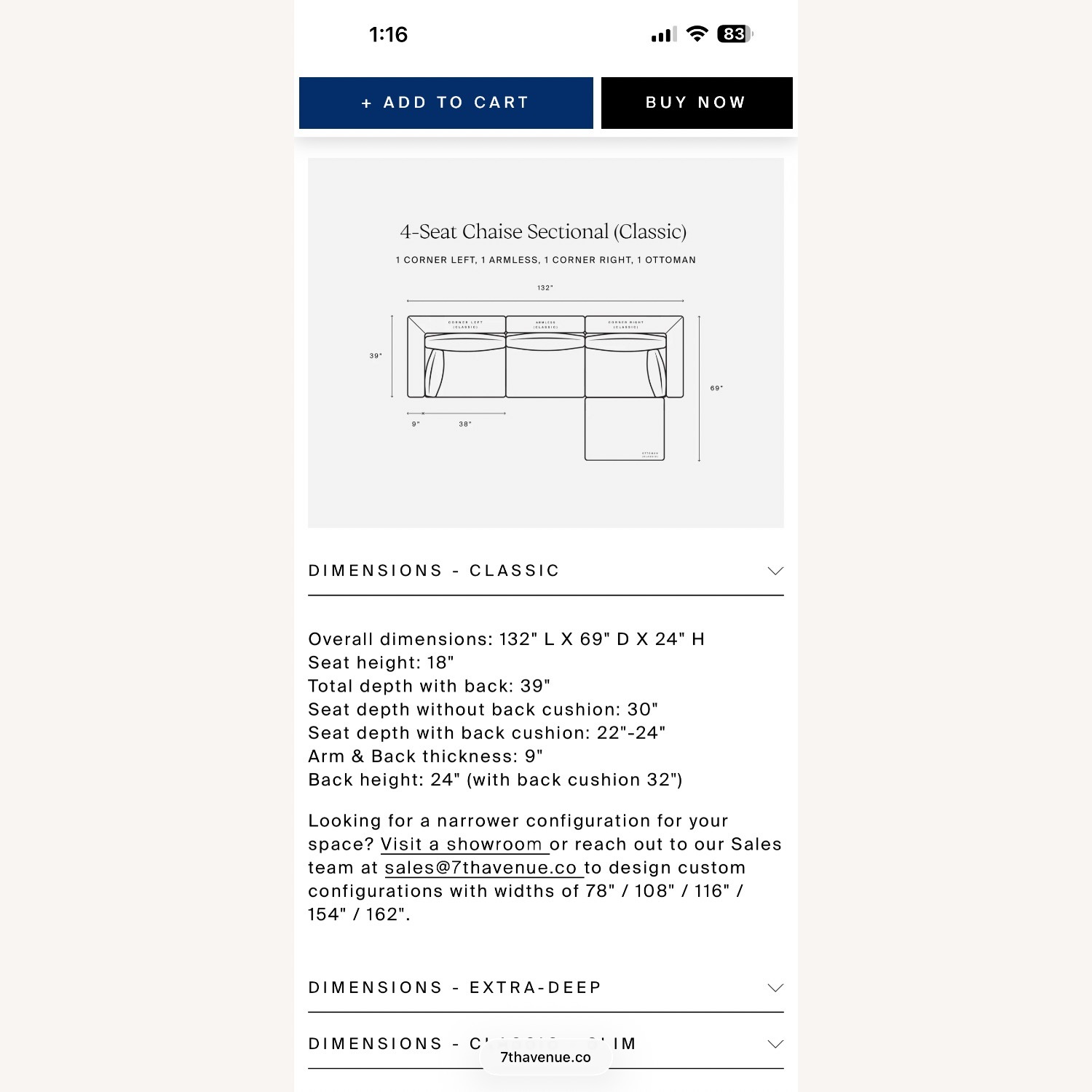 White Fabric 3+ Piece Sectional - image-4