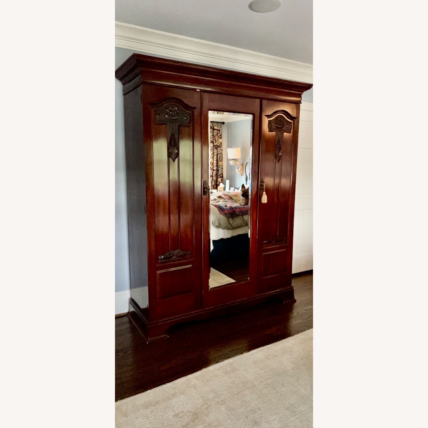 Antique Mirrored Armoire - image-4