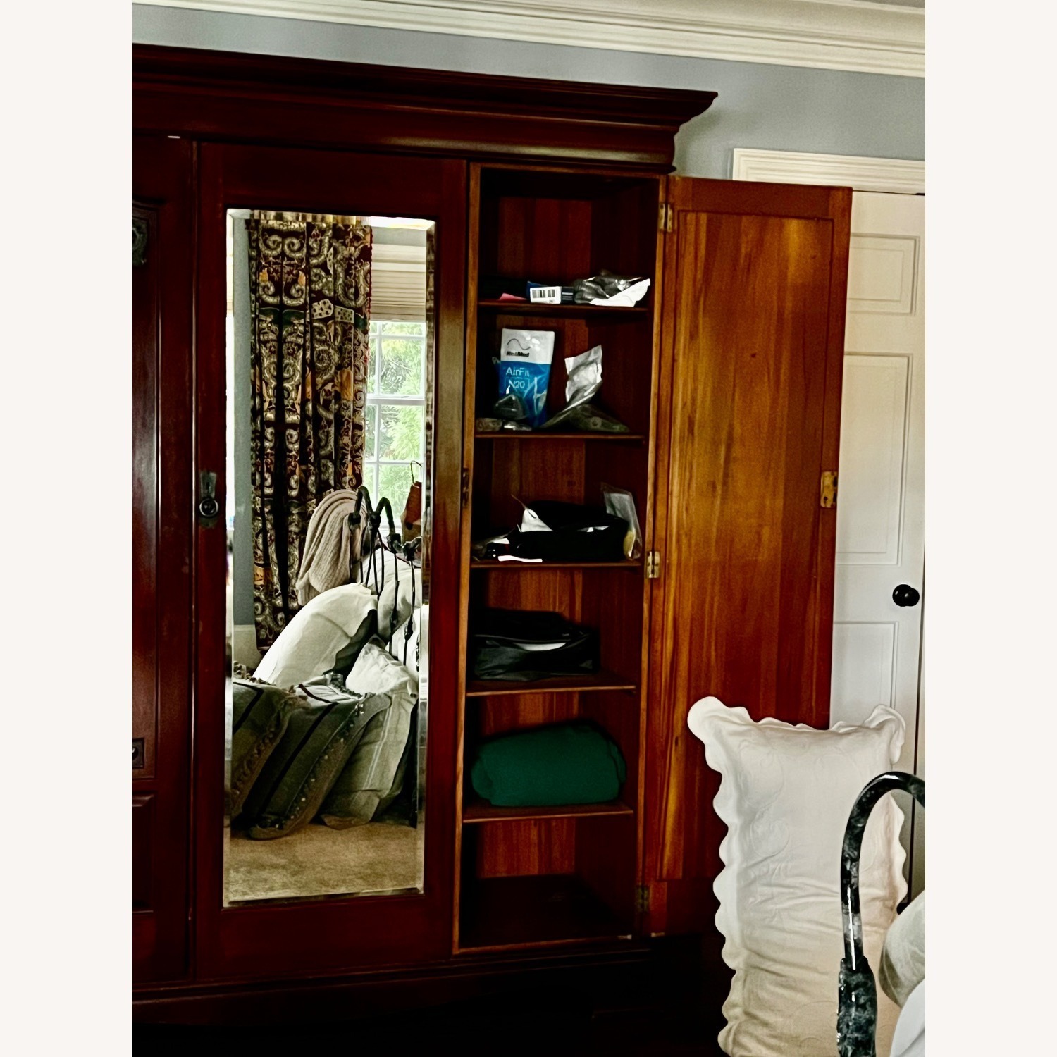 Antique Mirrored Armoire - image-2