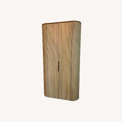 Used  Byron Storage Cabinet Light Oak/Brass Accents for sale on AptDeco