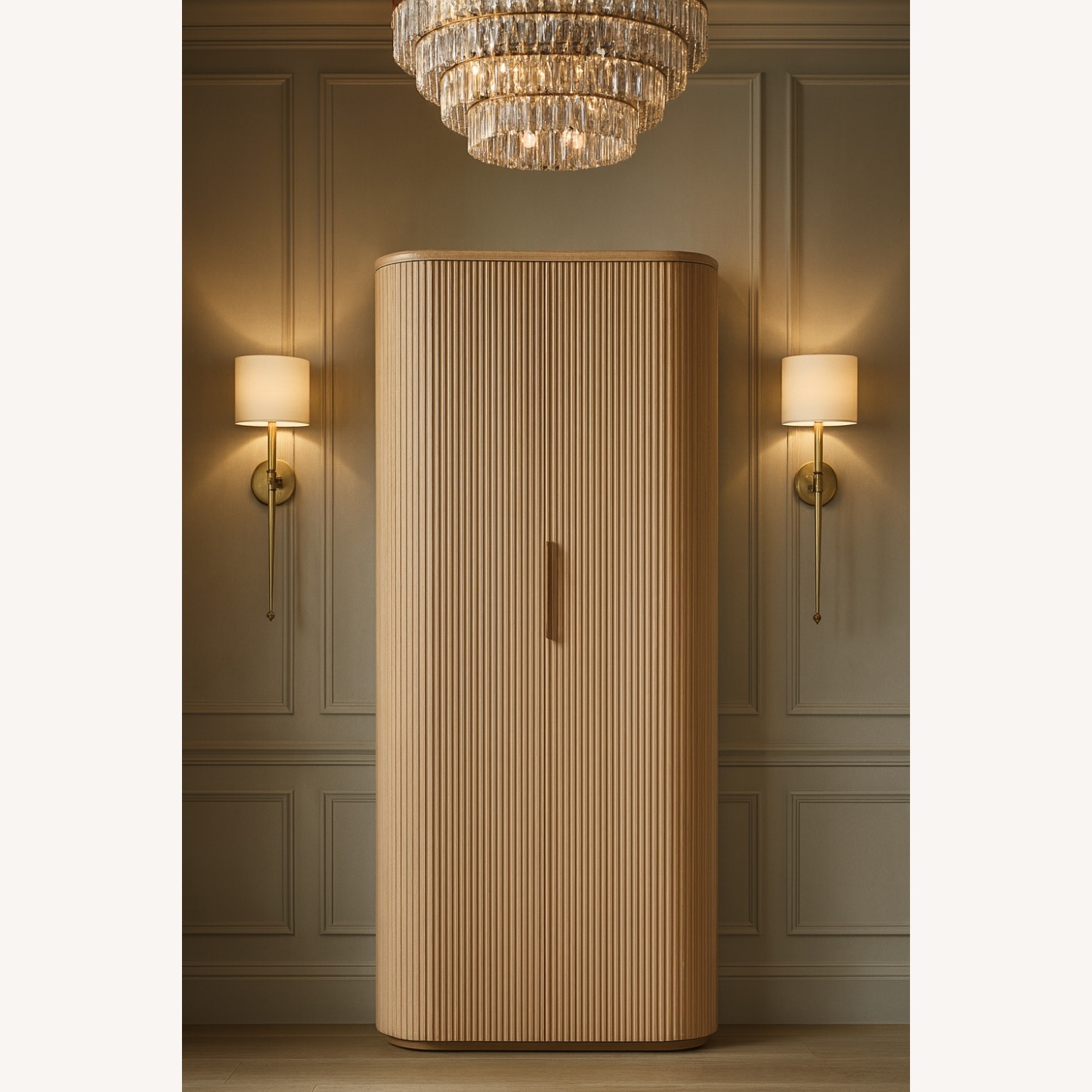  Byron Storage Cabinet Light Oak/Brass Accents - image-8