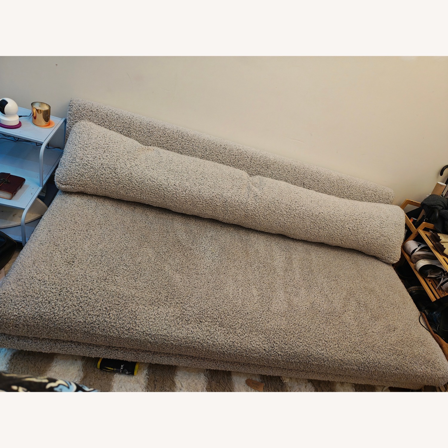 CB2 Kara Mann Light Gray Fabric Plinth Sofa - image-4